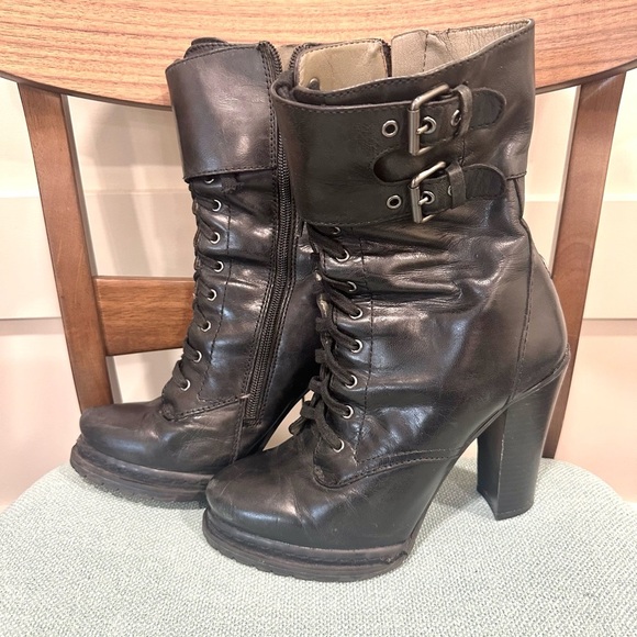 BCBG Lace Up Inside Zipper Booties - Picture 2 of 10